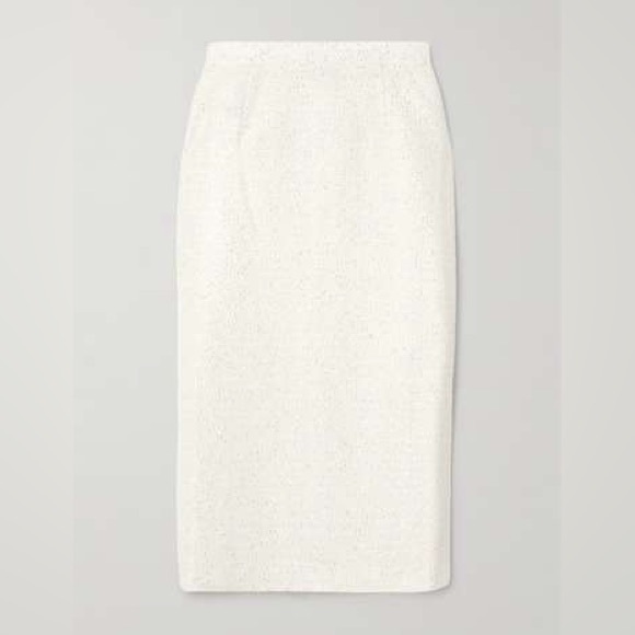 ALC Cream Textured Crepe Midi Slim Pencil Column Skirt  Size 6 - Picture 1 of 7